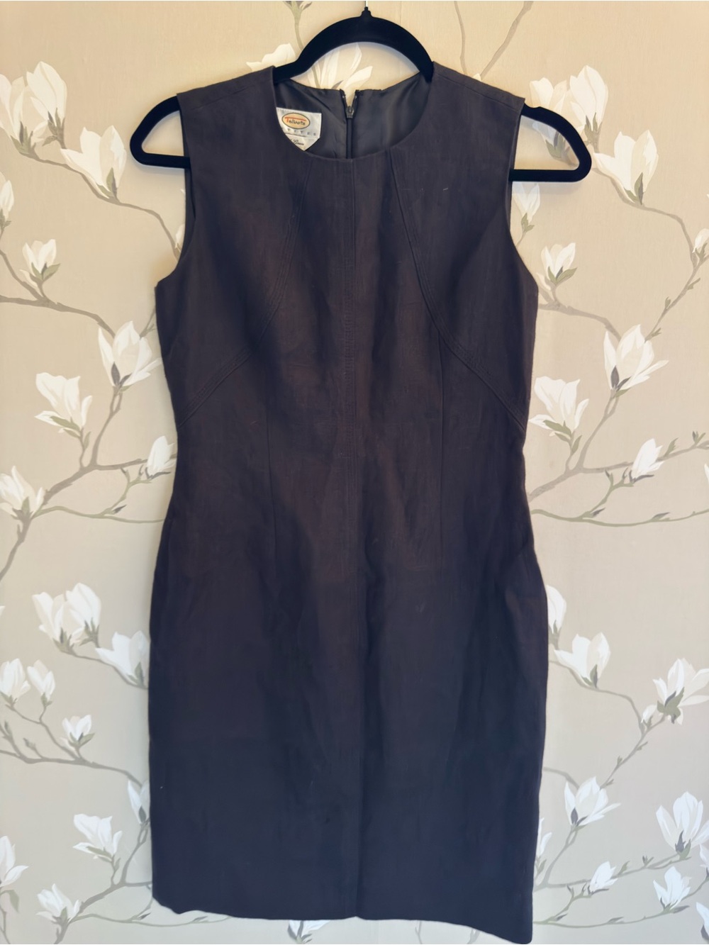Talbots black Irish Linen Sleeveless Sheath Dress